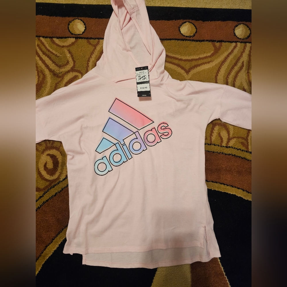 Pink Adidas hooded shirt